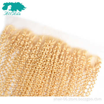 High Quality Ready Made Hair Bulk , 13x4 613 Swiss Lace 100% Brazilian Human Hair Jerry Curl 10"-20" Lace Frontal With Gifts